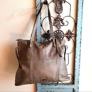 Kooba Leather Taupe Shoulder Tote Purse